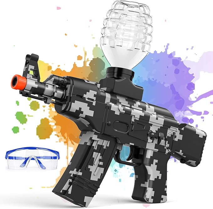 Anstoy Electric AKM-47 Splat Gun – Automatic Gel Ball Blaster for Outdoor Fun & Christmas Team Games (Black)
